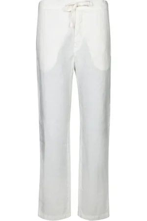 120% Lino Homme, Pantalons, Blanc, Taille: L Pantalon en lin pur