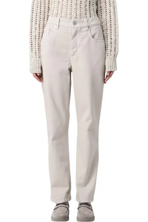 Brunello Cucinelli Femme, Jeans, , Taille: 40 FR Jeans Droits Blancs pour Femmes