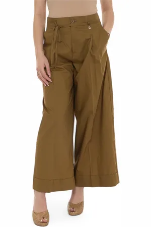 Liu Jo Femme, Pantalons, Vert, Taille: 38 FR Pantalon Taille Haute Crop avec Poches