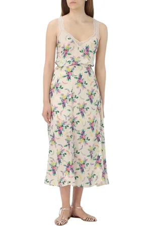 Zadig & Voltaire Femme, Robes, Multicolore, Taille: 40 FR Haut en Soie à Fleurs et Dentelle