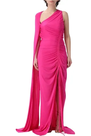 DEL CORE Femme, Robes, Rose, Taille: 40 FR Robe longue une épaule fuchsia