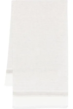 Brunello Cucinelli Homme, Accessoires, Blanc, Taille: ONE Size Écharpe Élégante en Soie Msc690Ag Cui76