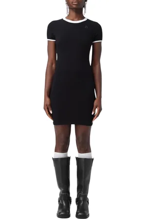 AMBUSH Femme, Robes, Noir, Taille: 40 FR Élégante Robe Noire en Tricot Côtelé