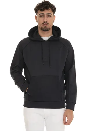 HUGO BOSS Homme, Sweatshirts et sweats à capuche, Bleu, Taille: S Sweat à capuche côtelé avec poches kangourou