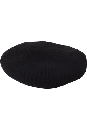 Ganni Femme, Accessoires, Noir, Taille: ONE Size Bonnet en Tricot Côtelé