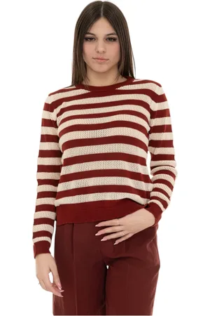 Woolrich Femme, Pulls, Multicolore, Taille: 38 FR Pull à rayures en coton avec fentes latérales