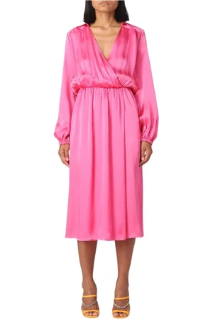 SEMICOUTURE Femme, Robes, Rose, Taille: 46 FR Robe Midi Élégante à Manches Longues