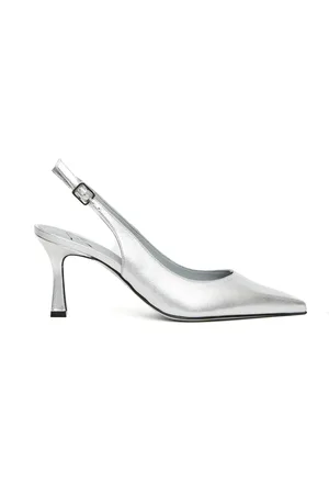 ROBERTO FESTA Femme, Chaussures, Gris, Taille: 38 EU Argent Cuir Slingback Frans
