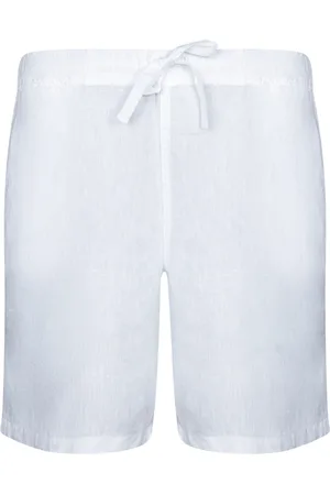 120% Lino Homme, Shorts, Blanc, Taille: S Shorts Bermuda en Lin Blanc