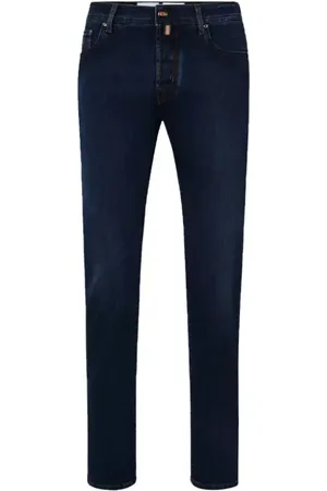 Jacob Cohen Homme, Jeans, Bleu, Taille: W37 Jean Bard Bleu Foncé avec Coutures Contrastées
