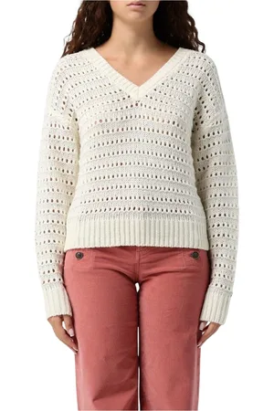 Twin-Set Femme, Pulls, Blanc, Taille: 40 FR Pull blanc à col en V