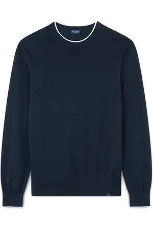Paul & Shark Homme, Pulls, Bleu, Taille: M Pull col rond en coton et soie