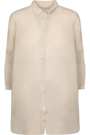 120% Lino Femme, Blouses et Chemises, , Taille: 42 FR Chemise en Lin Élégante, Style Classique