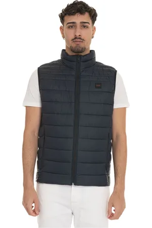 HUGO BOSS Homme, Vestes, Bleu, Taille: XL Gilet Matelassé avec Logo Latéral