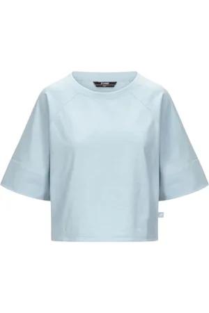 K-Way Femme, Tops, Bleu, Taille: 42 FR T-shirt polyvalent à encolure bateau et manches kimono