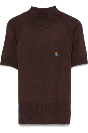 Vivienne Westwood Femme, Pulls, Brun, Taille: 40 FR Haut col roulé marron pour femmes