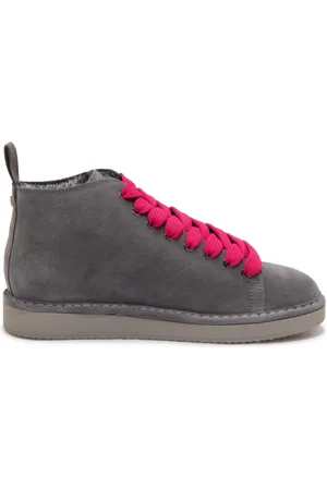 Panchic Femme, Chaussures, Gris, Taille: 37 EU Bottines Grises en Eco-Fourrure avec Lacets de Rechange