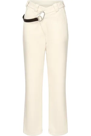 Pinko Femme, Pantalons, Blanc, Taille: 38 FR Pantalon blanc en coton avec fermeture croisée
