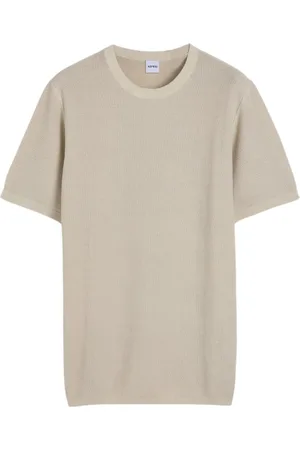 Aspesi Homme, Tops, , Taille: L T-shirt en Tricot de Coton avec Col Côtelé