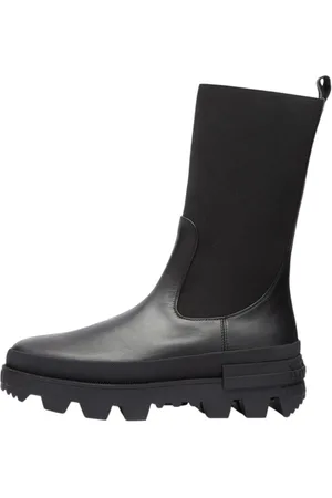 Moncler Femme, Chaussures, Noir, Taille: 38 EU Bottine Haute Chelsea Noire Design Élégant