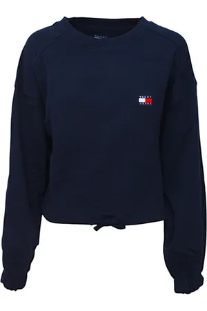 Tommy Hilfiger Femme, Pulls, Bleu, Taille: 36 FR Sweat en coton avec poignets élastiques