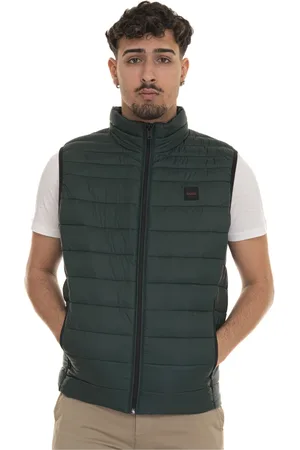 HUGO BOSS Homme, Vestes, Vert, Taille: L Gilet Matelassé avec Logo Latéral