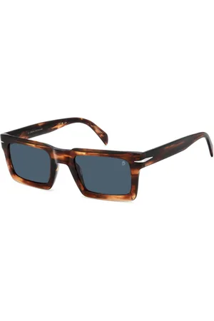 DB EYEWEAR BY DAVID BECKHAM Homme, Accessoires, Brun, Taille: 51 MM Marron Corne/Bleu Lunettes de soleil