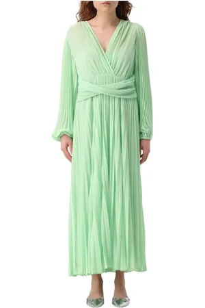 Twin-Set Femme, Robes, Vert, Taille: 40 FR Robe Longue Élégante Col en V