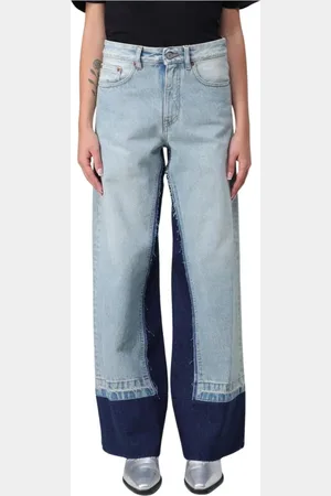 Maison Margiela Femme, Jeans, Bleu, Taille: W24 Jean Large Patchwork Bleu