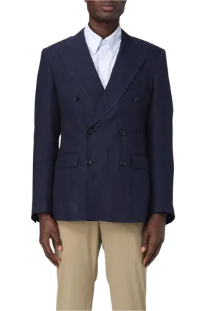 Dolce & Gabbana Homme, Vestes, Bleu, Taille: M Blazer en Lin Bleu