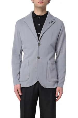 LARDINI Homme, Vestes, Gris, Taille: XL Blazer Ajusté Tricot Revers