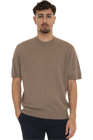 HUGO BOSS Homme, Pulls, Brun, Taille: S Pull à col rond avec manches courtes