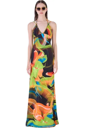 Silvian Heach Femme, Robes, Multicolore, Taille: 38 FR Robe longue imprimée