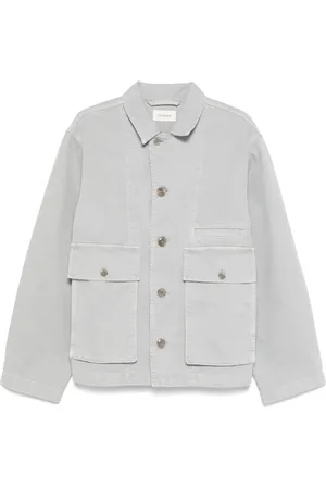 LEMAIRE Homme, Vestes, Bleu, Taille: L Veste Box Coupe Carrée Bleu Gris Neigeux
