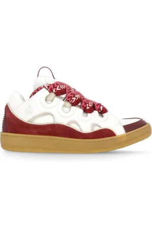 Lanvin Homme, Chaussures, Blanc, Taille: 40 EU Baskets en Cuir Blanc avec Motif à Chevrons