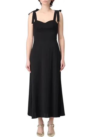 Armani Exchange Femme, Robes, Noir, Taille: 40 FR Robe Midi Verte avec Bretelles à Nouer
