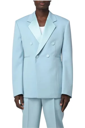 Bottega Veneta Homme, Vestes, Bleu, Taille: L Blazer Bleu Ciel à Double Boutonnage