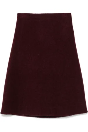 Jil Sander Femme, Jupes, Rouge, Taille: 42 FR Jupe midi trapèze bordeaux