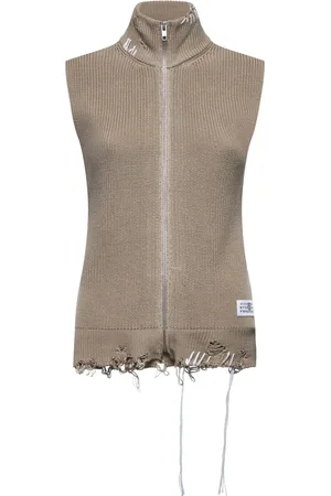 Maison Margiela Femme, Pulls, , Taille: 38 FR Gilet en maille à effet usé