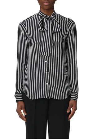 Michael Kors Femme, Blouses et Chemises, Noir, Taille: 44 FR Chemisier en soie à rayures avec