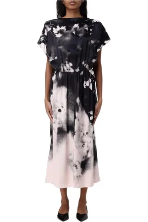 HUGO BOSS Femme, Robes, Noir, Taille: 42 FR Robe Midi Noire Sophistiquée