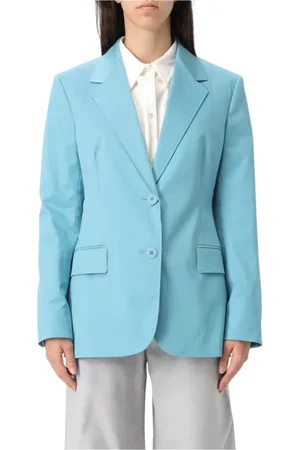 Max Mara Femme, Vestes, Bleu, Taille: 36 FR Vestes Bleues pour le Yuppy Branché