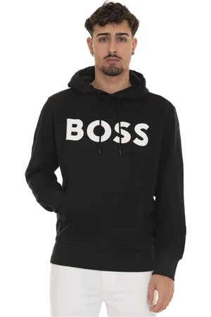 HUGO BOSS Homme, Sweatshirts et sweats à capuche, Noir, Taille: S Sweat à Capuche avec Maxi Logo