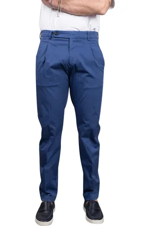 Berwich Homme, Pantalons, Bleu, Taille: L Pantalon Chino Bleu Slim Fit