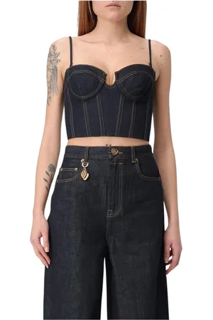 ZIMMERMANN Femme, Tops, Bleu, Taille: 36 FR Haut Corset Sans Manches en Denim Bleu
