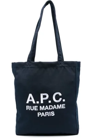 A.P.C. Femme, Sacs, Bleu, Taille: ONE Size Sac Fourre-Tout en Toile Bleue Logo Brodé