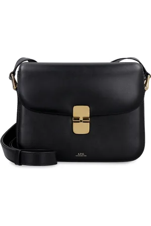 A.P.C. Femme, Sacs, Noir, Taille: ONE Size Sac bandoulière en cuir avec fermeture à bouton-pression