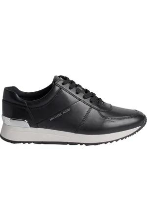 Michael Kors Femme, Chaussures, Noir, Taille: 40 EU Baskets Casual en Cuir avec Accents Métalliques