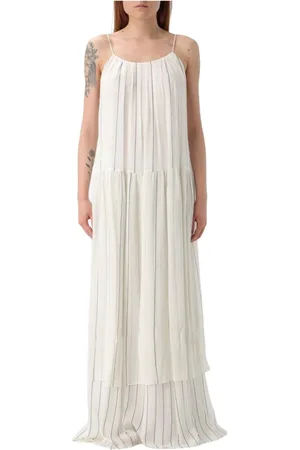 HUGO BOSS Femme, Robes, Blanc, Taille: 38 FR Robe Midi Élégante Silhouette Flatteuse