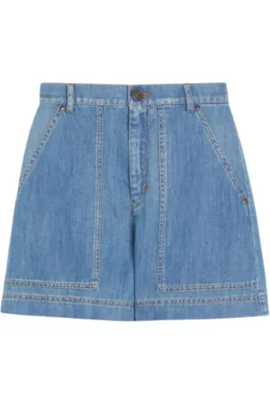 Max Mara Femme, Shorts, Bleu, Taille: 38 FR Shorts Cargo Bermuda en Denim et Lin
